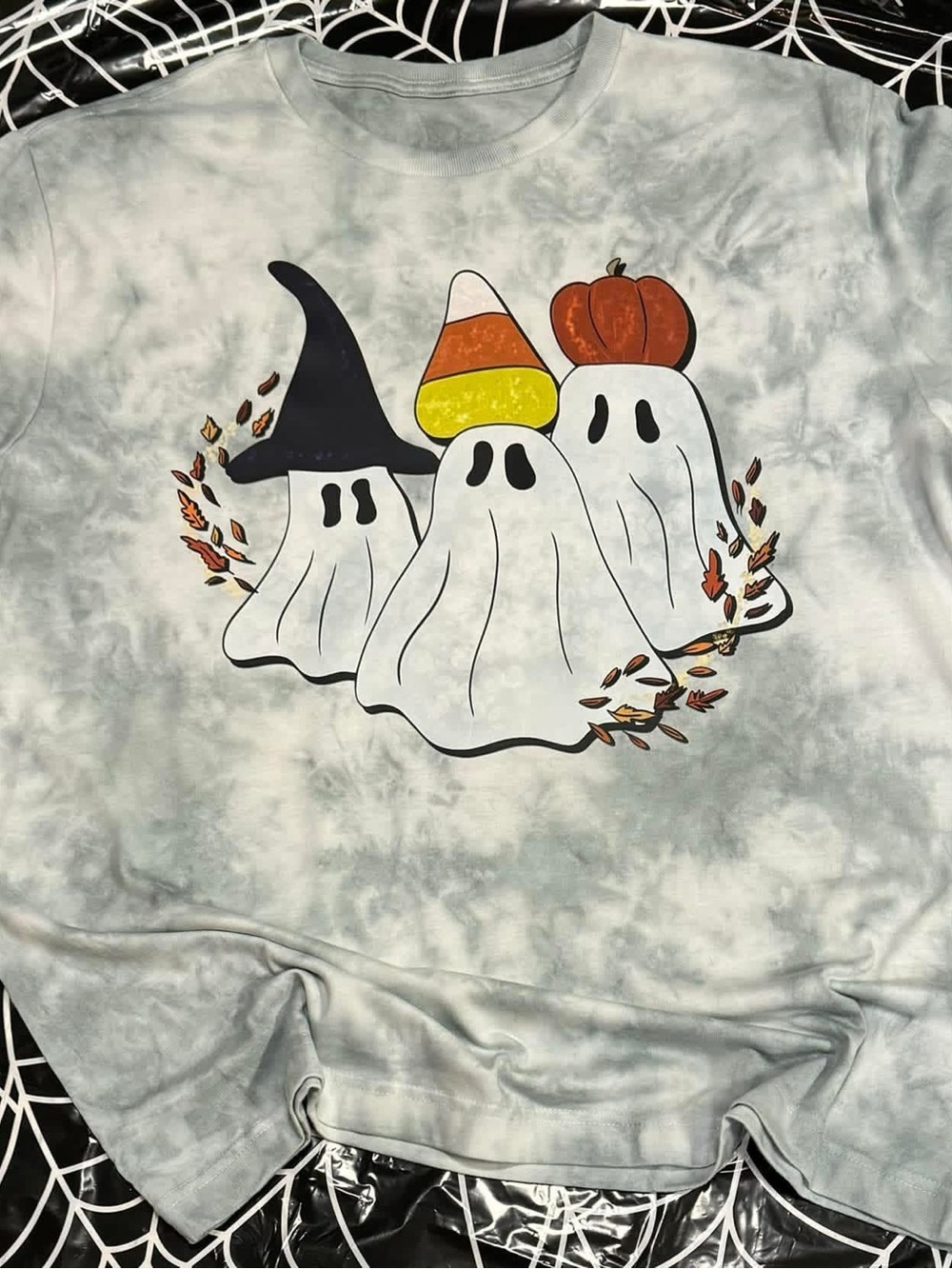 George hand dyed Shirt with trio of Ghosts